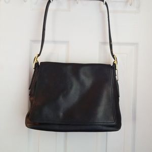 COACH BLACK LEATHER LEGACY WEST STUDIO FLAP Bag